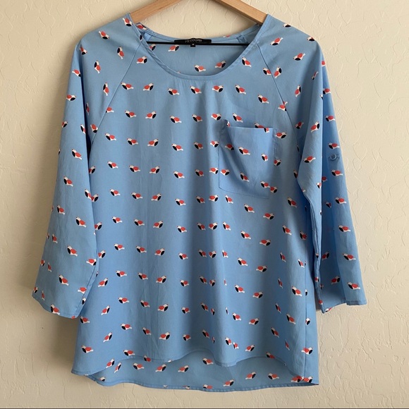 19 Cooper Tops - 19 Cooper Stitch Fix Blue Bird Blouse with Pocket